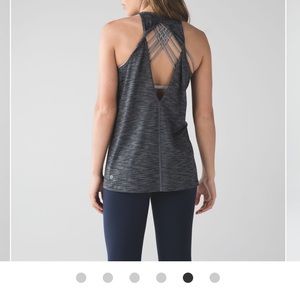 Gray lulu open back tank size 6